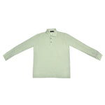 Super Fine Cotton Long Sleeve Polo Shirt in Ecru