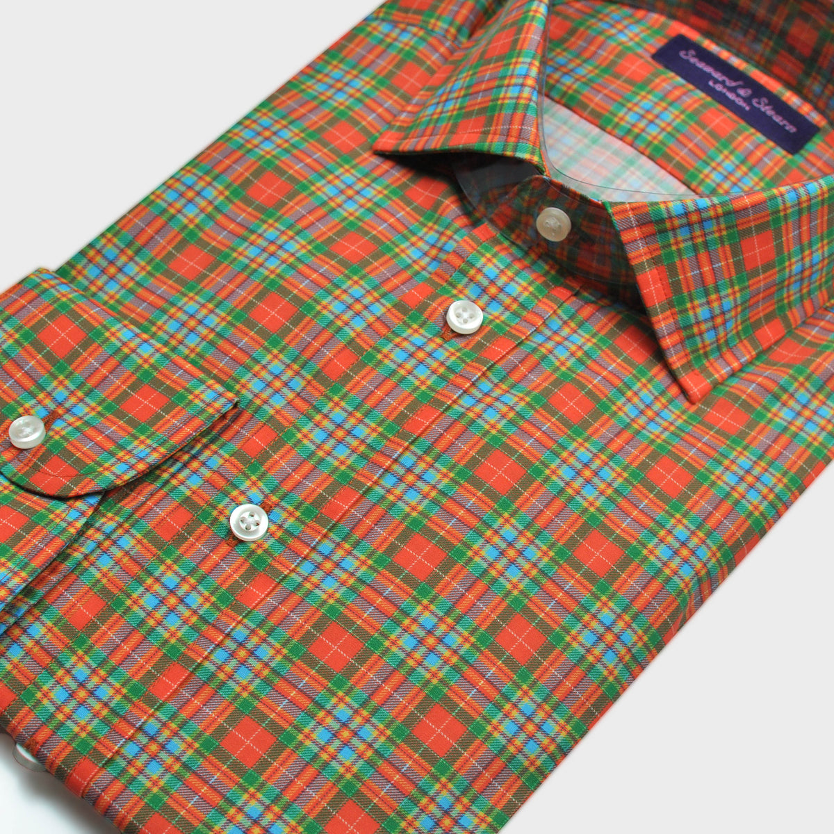 open lace back dress Teal & Orange & Green Madras Check Spread Collar Shirt – Seaward & Stearn