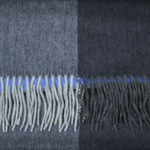 Panels of Colour Winter Scarf in Blues & Greys