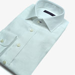 Semi Spread Collar Linen Shirt in White