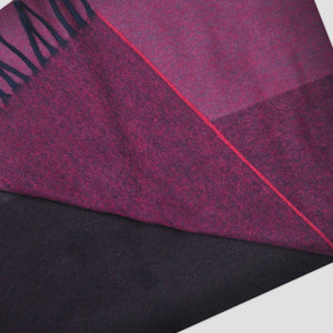 Four Panels of Colour Cashmere Scarf in Claret & Brown