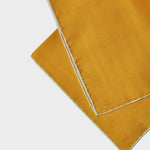 Single Colour Reversible Panama Silk Pocket Square in Sunset Yellow & Pale Yellow