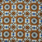 Medallions & Window Panes Reversible Panama Silk Pocket Square in Brown, Blue & Teal