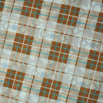 Medallions & Window Panes Reversible Panama Silk Pocket Square in Brown, Blue & Teal