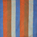 Paisley & Stripes Reversible Panama Silk Pocket Square in Orange & Blue & Brown