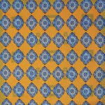 Geo's & Medallions & Florets Reversible Panama Silk Pocket Square in Orange, Blue & Teal