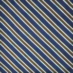 Flowers & Stripes Reversible Panama Silk Pocket Square in Peach, Navy Blue & Brown