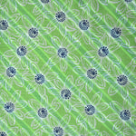 Flowers & Stripes Reversible Panama Silk Pocket Square in Green, Navy Blue & Brown