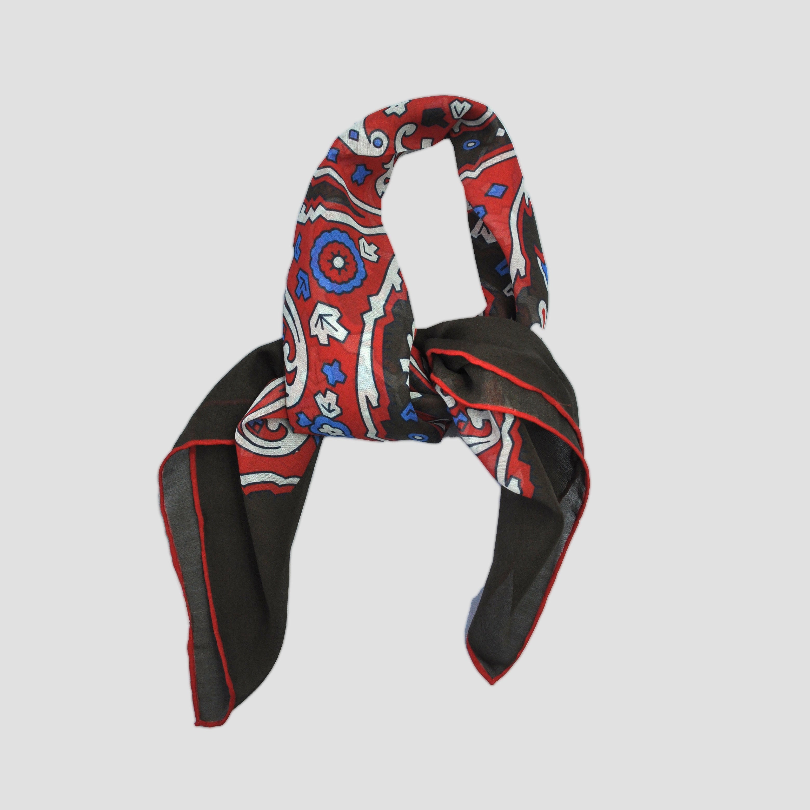Paisley Bandana in Brown & Red