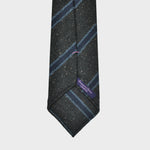 Stripes Handrolled Wool Tie in Blues & Brown