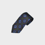 Classic English Madder Medallion Silk Tie in Green & Navy & Blue