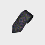 Classic Medallion Silk Tie in Blue & Green & Pink