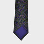 Classic Medallion Silk Tie in Blue & Green & Pink