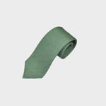 Raw Silk Handrolled Tie in Sage Green