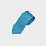 Raw Silk Handrolled Tie in Capri Blue