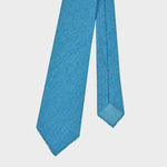 Raw Silk Handrolled Tie in Capri Blue