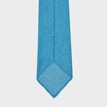 Raw Silk Handrolled Tie in Capri Blue