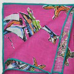 Tropical Island Linen Pocket Square in Pink