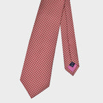 Little Repeat Florets Silk Tie in Claret & White