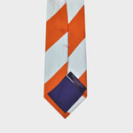 Orange & White Bold Stripes Reppe Silk Tie
