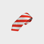 Red & White Stripes Reppe Silk Tie