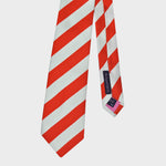 Red & White Stripes Reppe Silk Tie