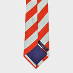 Red & White Stripes Reppe Silk Tie