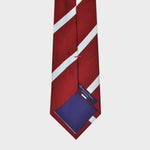 Narrow White Stripes on Claret Reppe Silk Tie