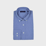 Micro Gingham Button Down Shirt in Blue