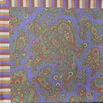Paisley, Geo's & Stripes Reversible Panama Silk Pocket Square in Purple, Brown & Ochre