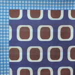 Dots, Geo's & Stripes Reversible Panama Silk Pocket Square in Navy, Blue & Brown