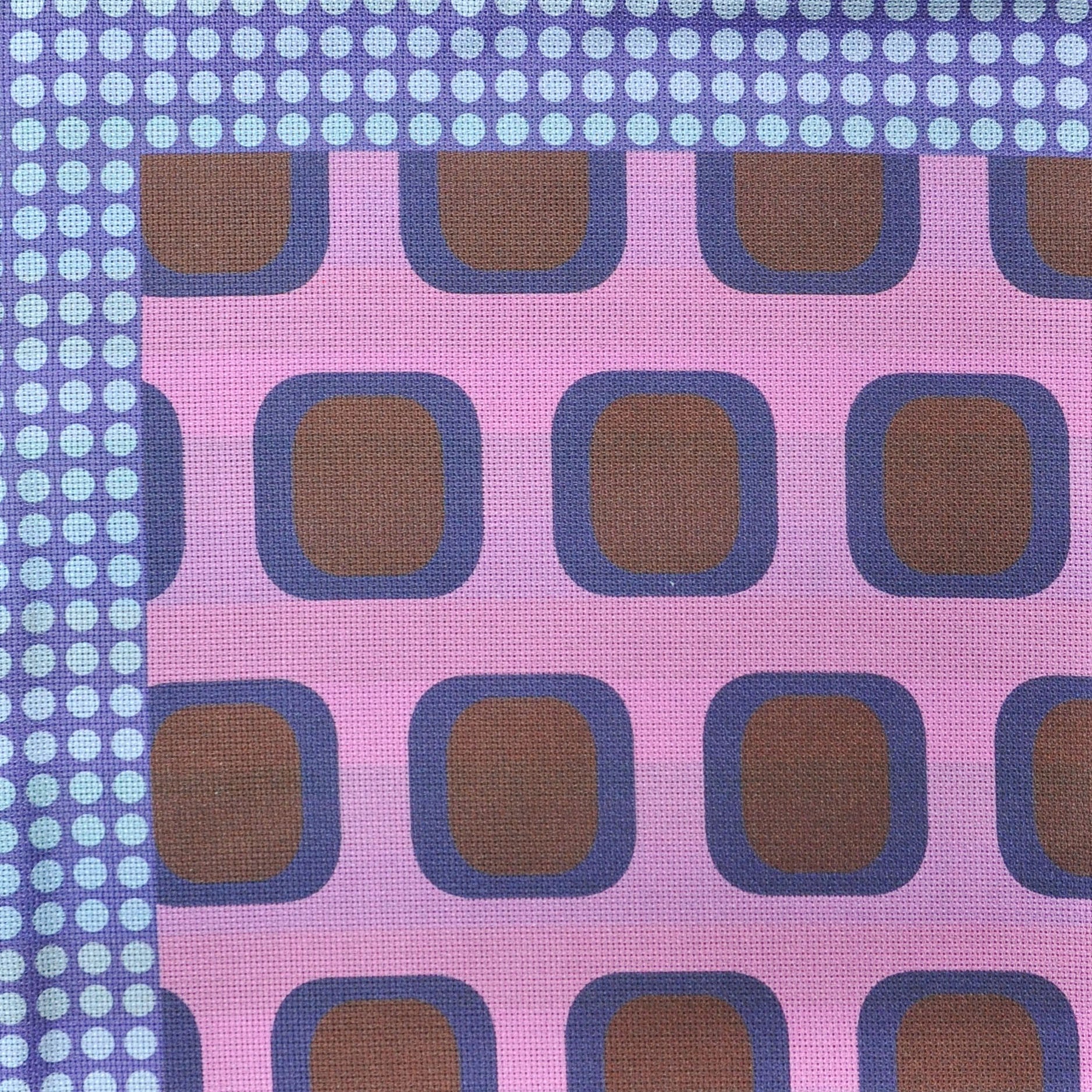 Dots, Geo's & Stripes Reversible Panama Silk Pocket Square in Pink, Blue & Brown