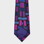 Rectangles Woven Silk Tie in Purple, Pink & Blues