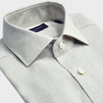 Semi Spread Collar Linen Shirt in Ecru