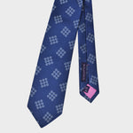 Little Geometric Hoops on Natte Silk Tie in Blue & White