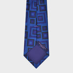 Squares Woven Silk Tie in Blues