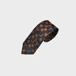 Repeat Geometrics Woven Silk Tie in Royal ,Blue, Gold & Brown