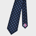 Repeat Blue Florets on Navy Natte Silk Tie