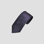 Repeat Dashes Woven Silk Tie in Purple