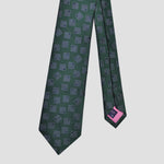 Geometric Squares Woven Silk Tie in Green