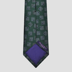 Geometric Squares Woven Silk Tie in Green