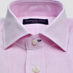 Linen Spread Collar Shirt in Pink