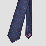Neat Repeat Squares Woven Silk Tie in Navy & Claret