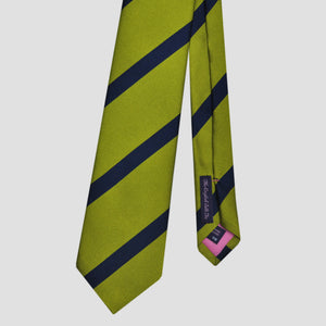 Classic Reppe Stripe Silk Tie in Lime & Navy