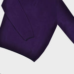 Merino Wool Quarter Zip Jumper in Purple with Navy Trim