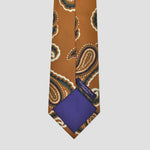 English Madder Paisley Silk Tie in Brown, Green & Blue