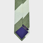 Bold Stripes in Olive Green  & White Slub Silk Tie