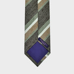 Stripes in Brown & Olive on Slub Silk Tie