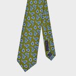 Paisley Teardrops Silk Tie in Lime & Blue