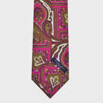 Rich & Bold Paisley Silk Tie in Pink, Purple & Olive